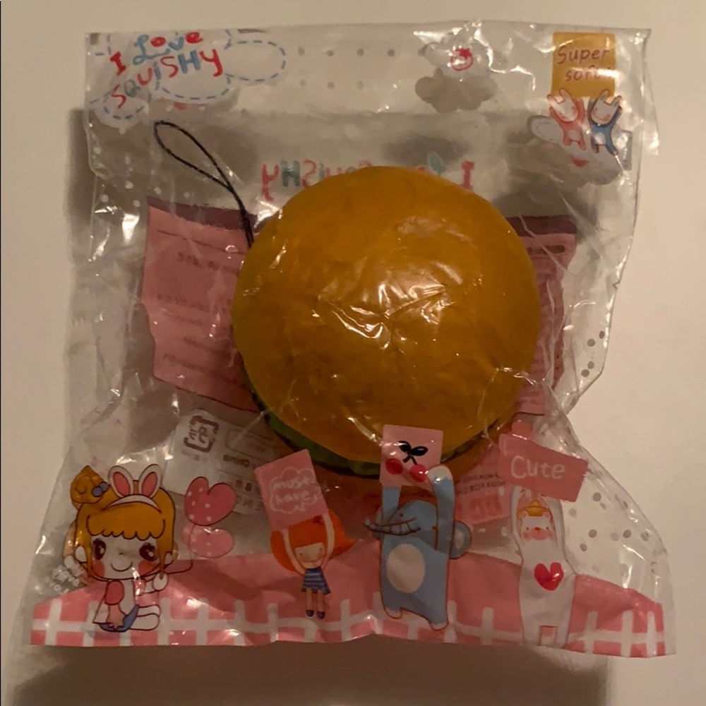 Medium Burger Squishy with ball chain
